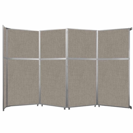 Versare Operable Wall Folding Room Divider 15'7" x 10'3/4" Warm Pebble Fabric 1070252-1